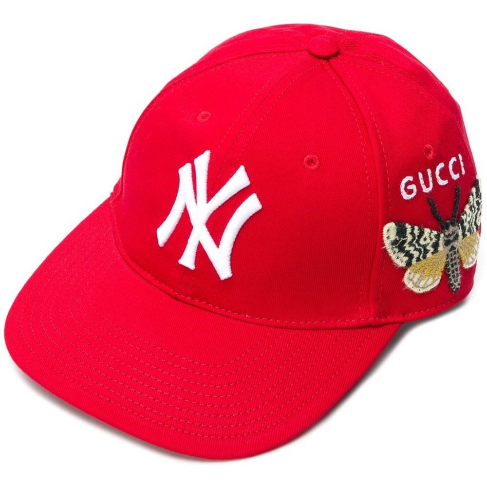 Gucci Baseball Cap w/ Ny Yankees™ Patch Bright Red
